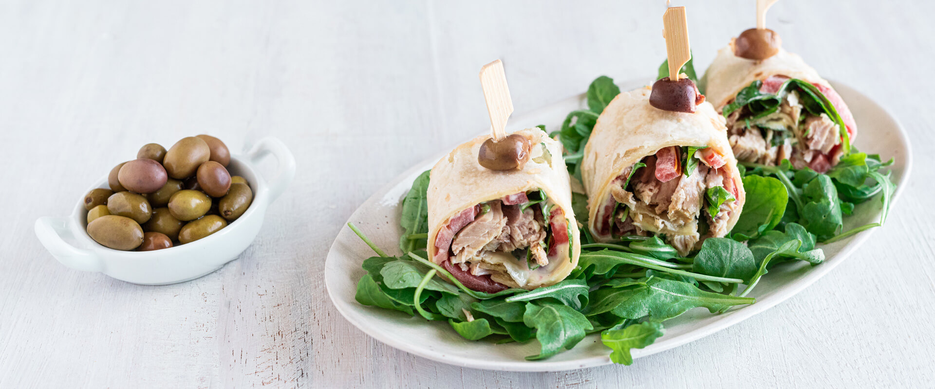 Vorspeisen mit Piadina: Röllchen mit Thunfischfilets in Olivenöl von Carli