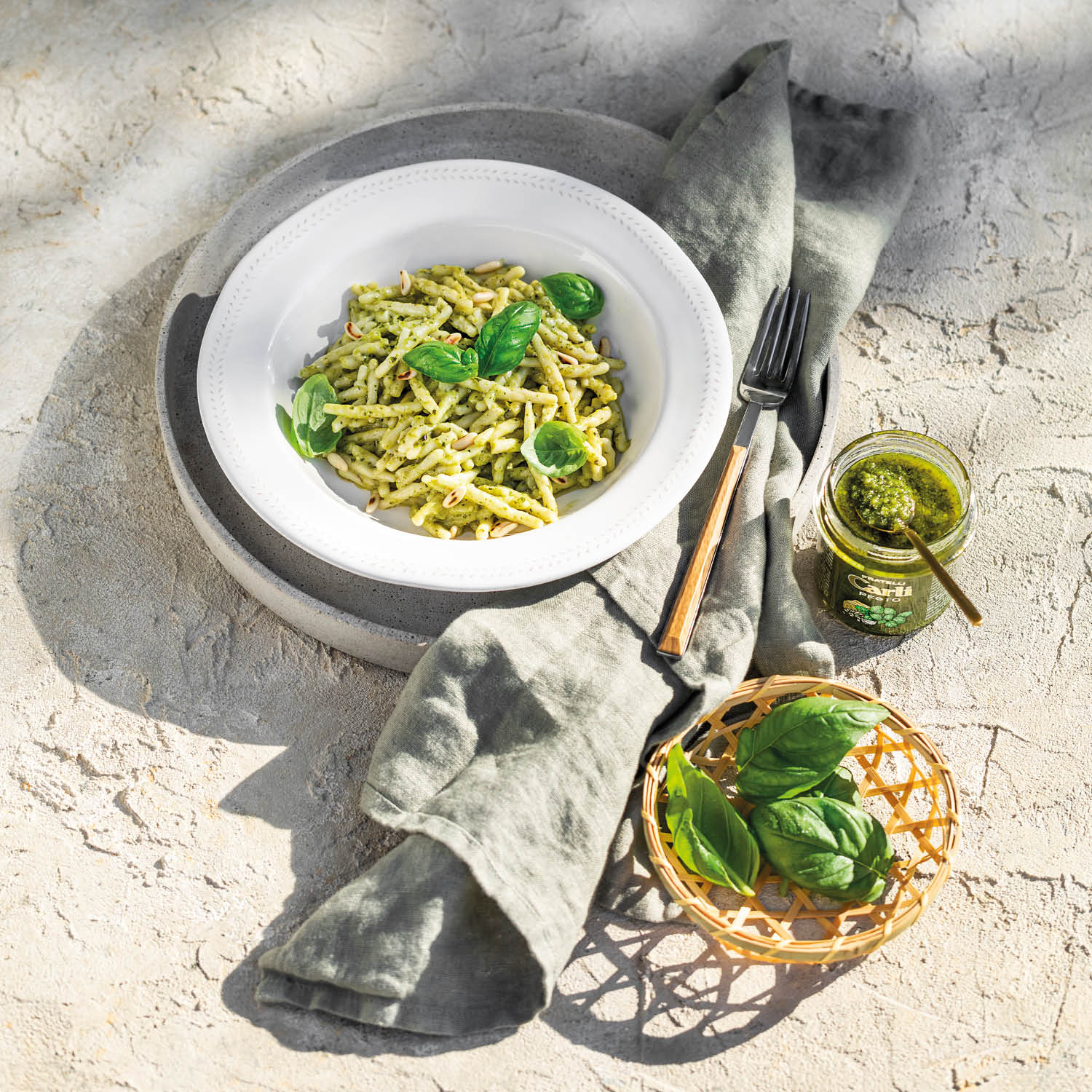 Typische Pasta aus Ligurien Trofiette