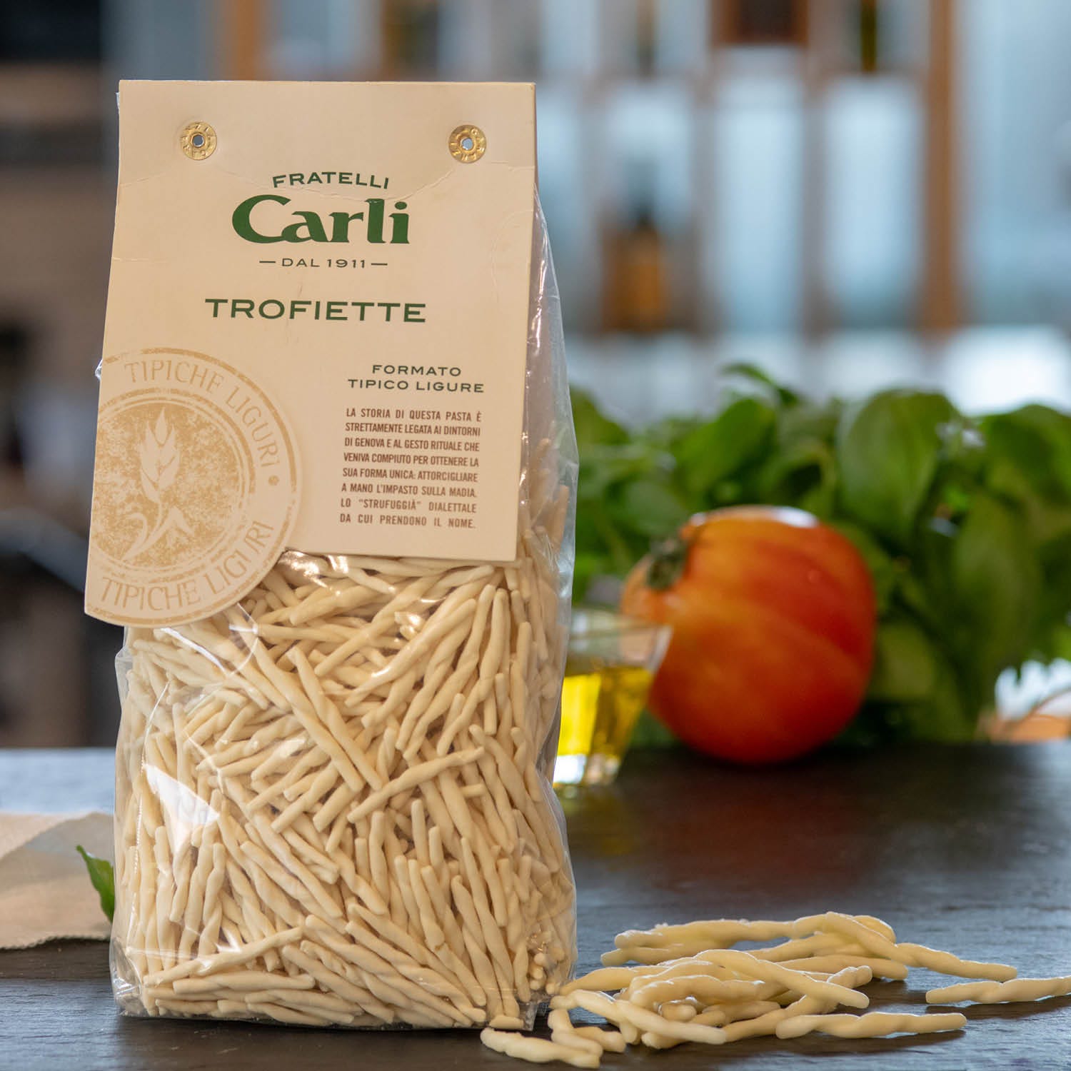 Typische Pasta aus Ligurien Trofiette