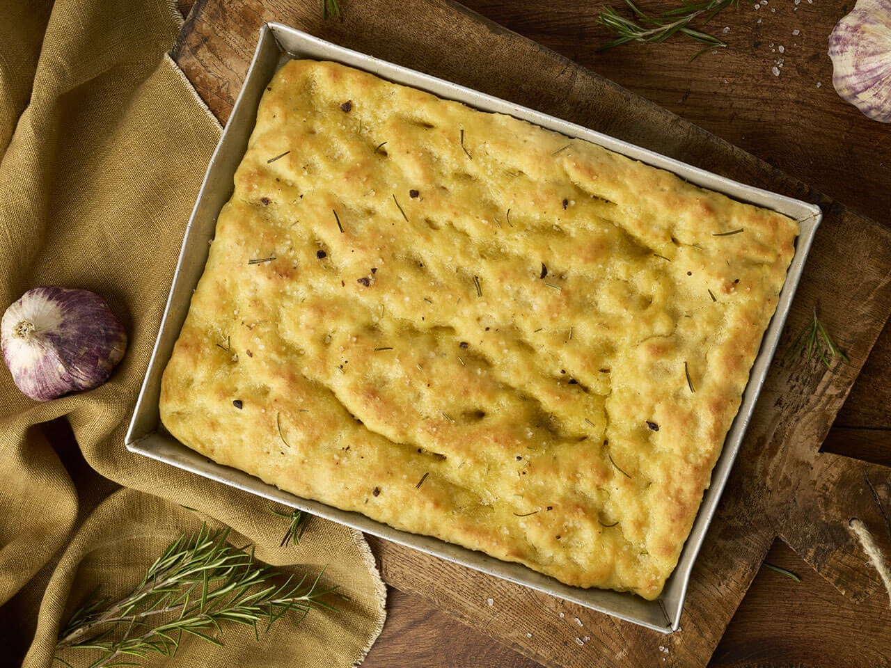 Focaccia vorbereitet mit unseren set