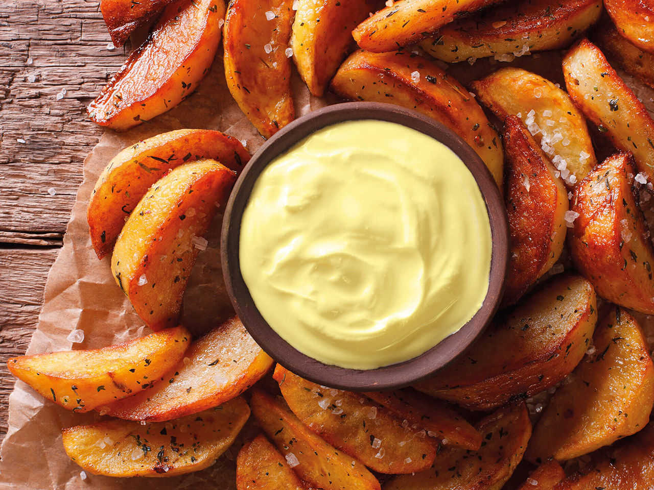 Bratkartoffeln und Mayonnaise