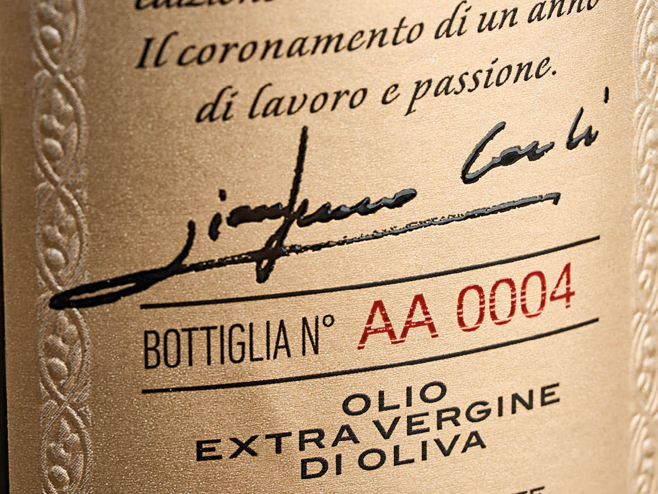 Numerierte und signierte flasche