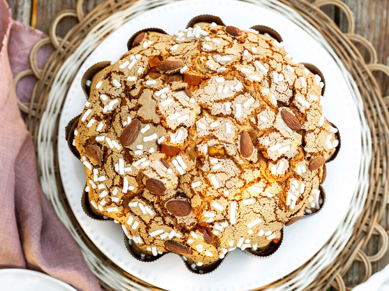 Italienischer Osterkuchen von oben gesehen