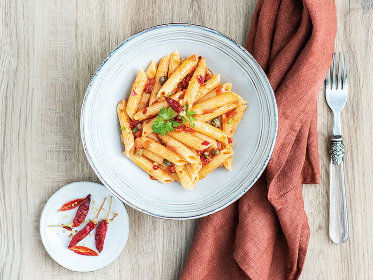 Penne Rigate Nudeln mit Chili