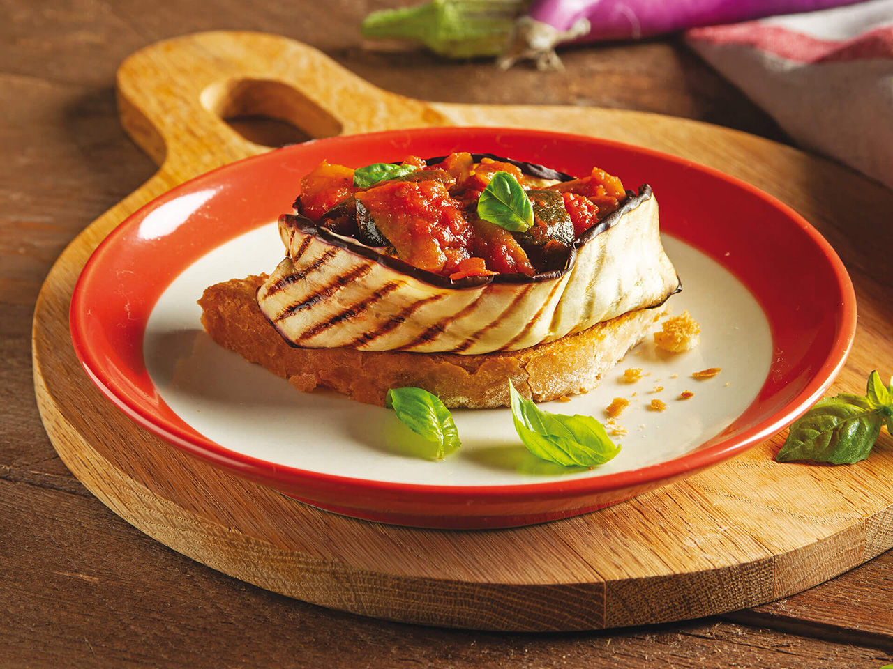 Törtchen mit Ratatouille und gegrillten Auberginen