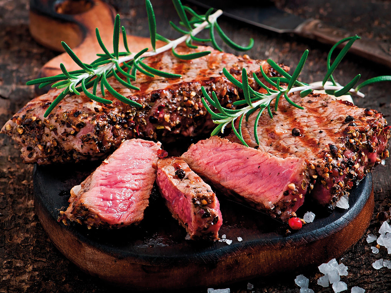 Fleisch mit rosmarinsalz