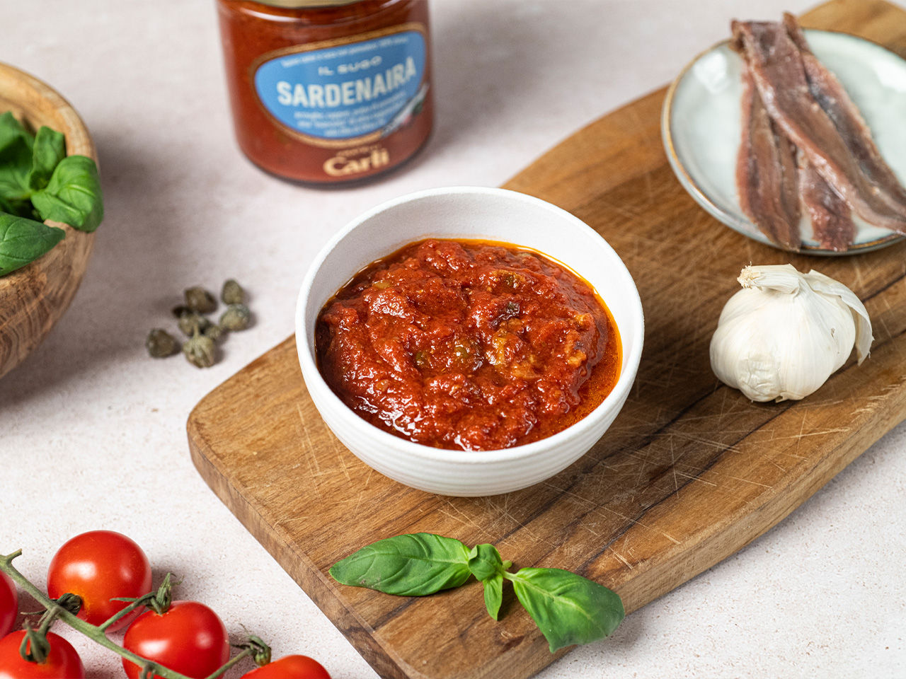 Tomatensauce Sardenaira mit Kapern und Sardellen | Fratelli Carli