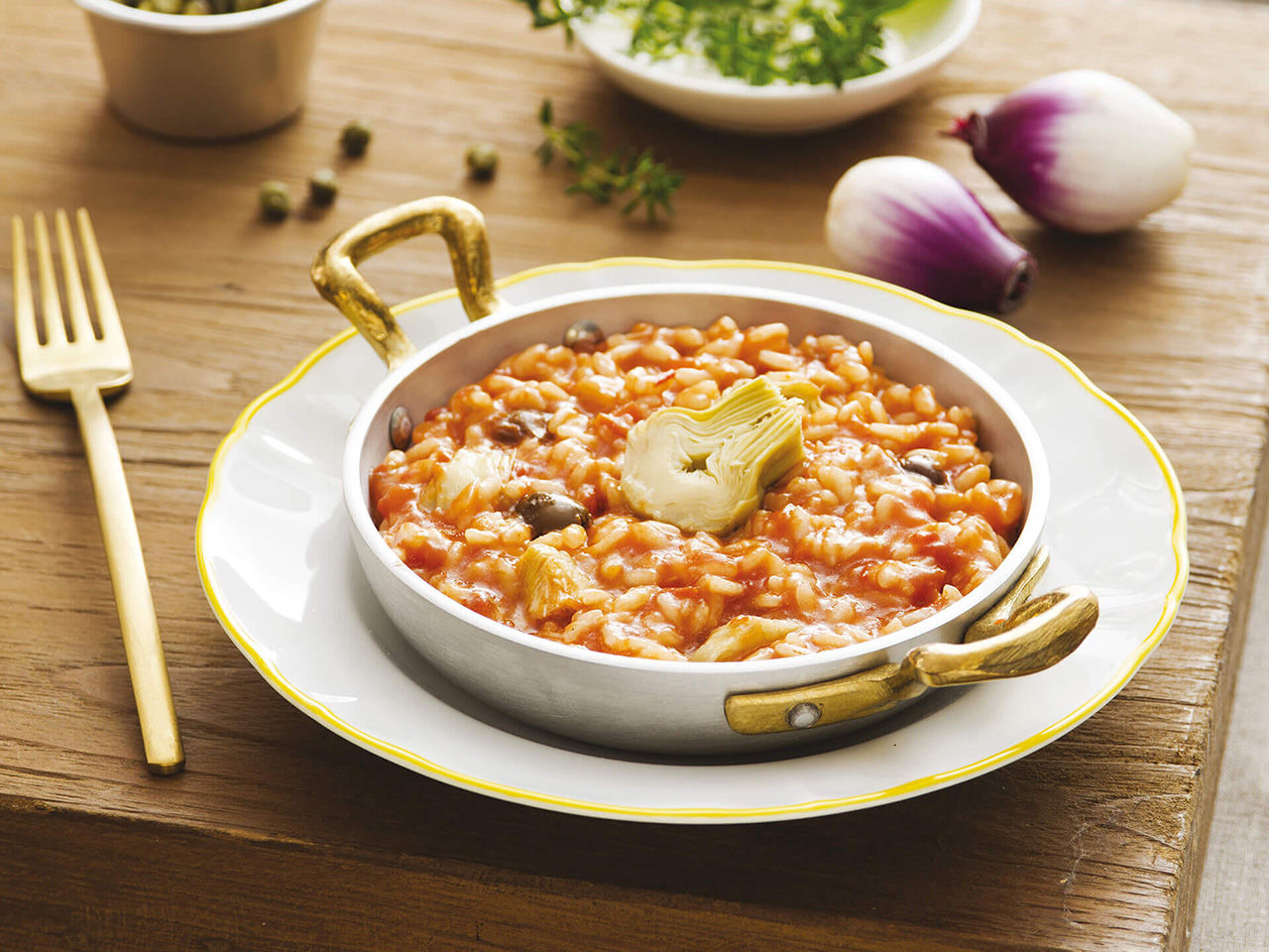 Risotto mit Artischocken und Oliven